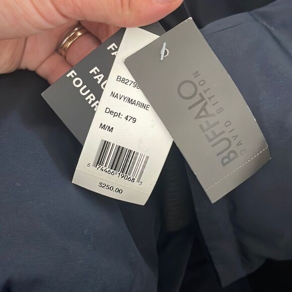 Buffalo David Bitton mens Bomber With Faux Fur Trim Hood. NEW - Picture 3 of 5